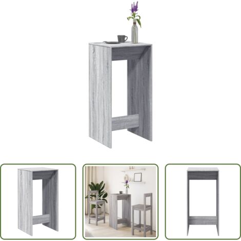 vidaXL Madera de ingeniería -  Mesa alta de bar madera ingeniería gris Sonoma 51x50x103,5 cm