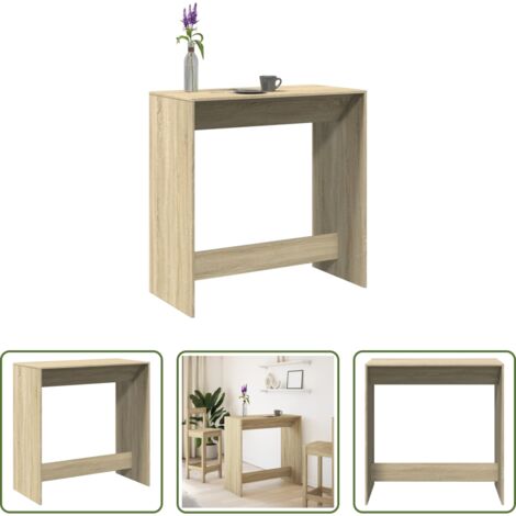 vidaXL Madera de ingeniería -  Mesa alta de bar madera ingeniería roble Sonoma 102x50x103,5 cm