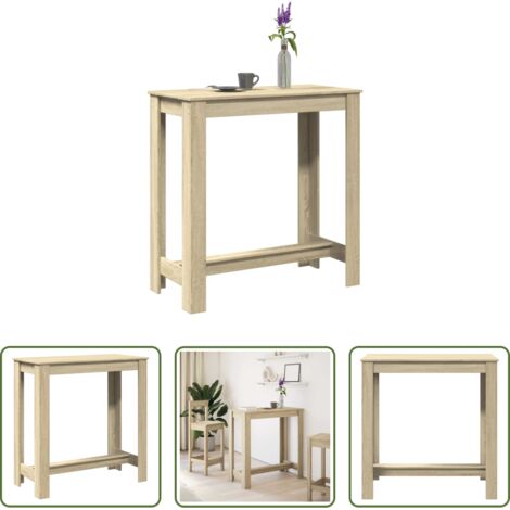 vidaXL Madera de ingeniería -  Mesa alta de bar madera ingeniería roble Sonoma 102x50x103,5 cm