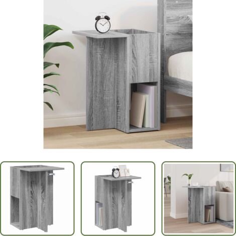 vidaXL Madera de ingeniería -  Mesa Auxiliar Gris Sonoma 35 x 40 x 55 cm Madera de ingeniería