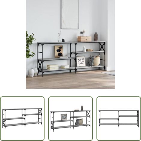 vidaXL Madera de ingeniería -  Mesa consola madera de ingeniería gris Sonoma 180x29x76,5 cm