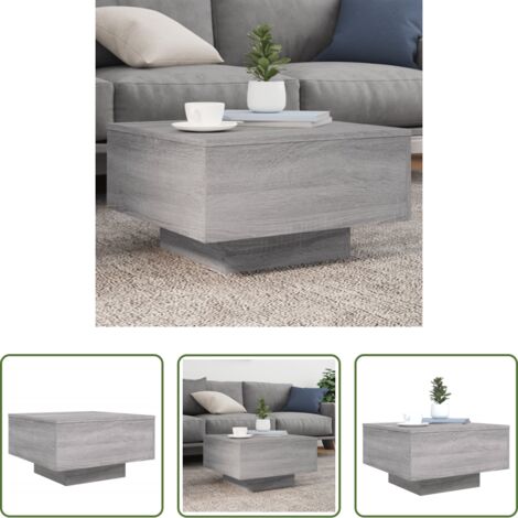 vidaXL Madera de ingeniería -  Mesa de centro madera de ingeniería gris Sonoma 55x55x31 cm