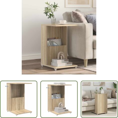 vidaXL Madera de ingeniería -  Mesa lateral Roble Sonoma 40 x 35 x 60 cm Madera de ingeniería