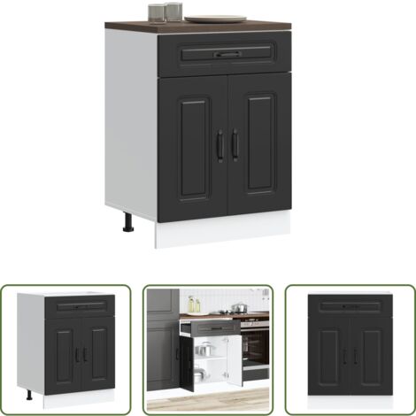 vidaXL Madera de ingeniería -  Mueble bajo de cocina Kalmar madera de ingeniería negra