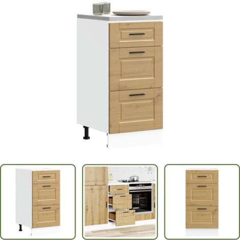 vidaXL Madera de ingeniería -  Mueble bajo de cocina porto roble artesano madera reconstituida