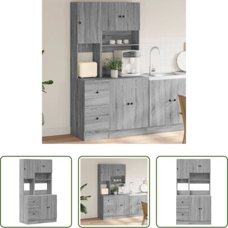 vidaXL Madera de ingeniería -  Mueble de cocina madera de ingeniería gris Sonoma 95x50x180 cm