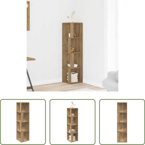 vidaXL Madera de ingeniería -  Mueble de esquina madera ingeniería roble artisan 33x33x132 cm