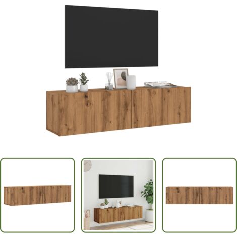 vidaXL Madera de ingeniería -  Mueble TV de pared madera ingeniería roble artisan 120x30x30 cm