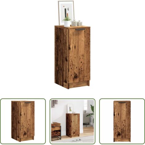 vidaXL Madera de ingeniería -  Mueble zapatero madera de ingeniería envejecida 29,5x35x70 cm