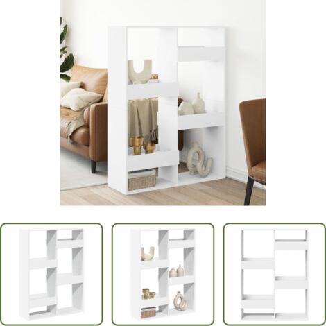 vidaXL Madera de ingeniería -  Separador de ambientes madera ingeniería blanco 100x33x135 cm