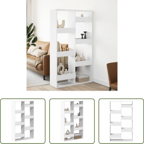 vidaXL Madera de ingeniería -  Separador de ambientes madera ingeniería blanco 100x33x175 cm