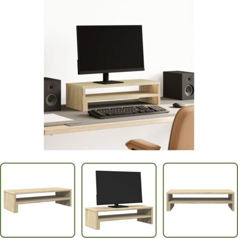 vidaXL Madera de ingeniería -  Soporte de pantalla madera ingeniería roble Sonoma 54x22x15 cm