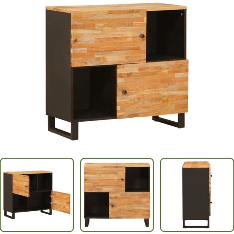 vidaXL Madera de mango -  Armario auxiliar Marrón 80 x 33 x 75 cm Madera de mango maciza