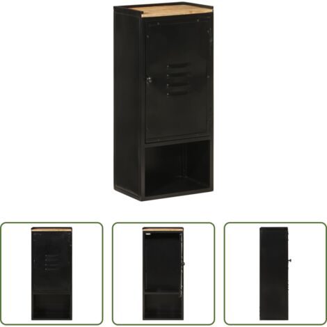 vidaXL Madera de mango -  Mueble de baño hierro y madera maciza de mango 40x27x90 cm