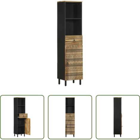 vidaXL Madera de mango -  Mueble de baño madera maciza de mango 38x33,5x160 cm