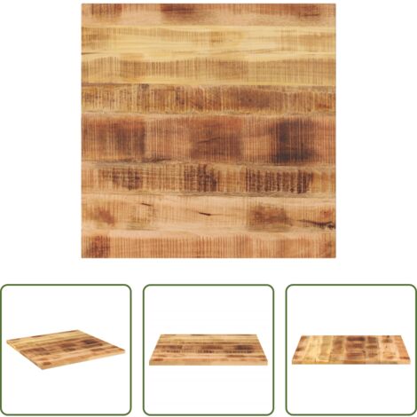 vidaXL Madera de mango -  Tablero de mesa cuadrado madera mango rugosa 70x70x3,8 cm