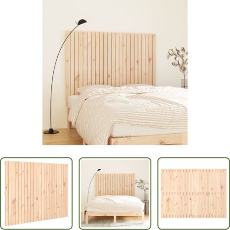 vidaXL Madera de pino -  Cabecero de cama de pared madera maciza de pino 146,5x3x110 cm
