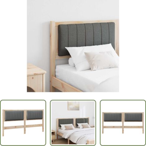 vidaXL Madera de pino -  Cabecero tapizado Marrón 150 cm Madera de pino macizo