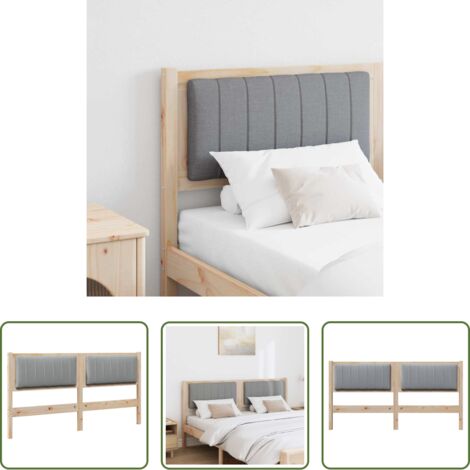 vidaXL Madera de pino -  Cabecero tapizado Marrón 150 cm Madera de pino macizo