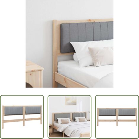 vidaXL Madera de pino -  Cabecero tapizado Marrón 180 cm Madera de pino macizo