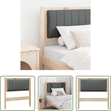 vidaXL Madera de pino -  Cabecero tapizado Marrón 80 cm Madera de pino macizo