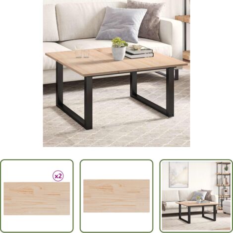 vidaXL Madera de pino -  Tablero de mesa rectangular 2 uds madera de pino 90x45x1,7 cm
