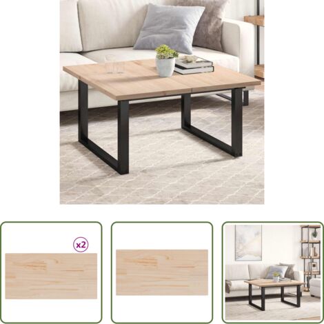 vidaXL Madera de pino -  Tablero de mesa rectangular 2 uds madera de pino 90x45x2,5 cm