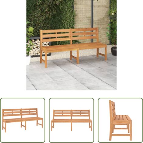 vidaXL Madera de teca -  Banco de jardín de madera maciza de teca 180 cm