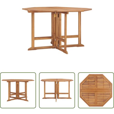 vidaXL Madera de teca -  Mesa de comedor de jardín plegable teca maciza 110x110x75 cm