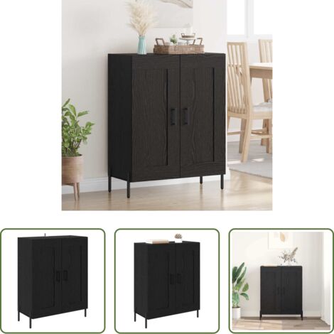 vidaXL Madera elaborada -  Vitrina Roble Negro 69,5 x 34 x 90 cm