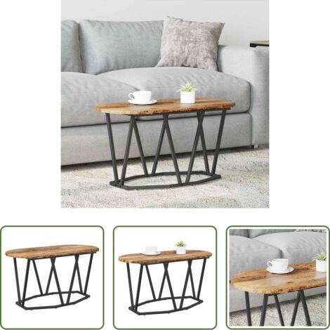 vidaXL Madera envejecida -  Mesa de Café Madera envejecida 80 x 40 x 40.5 cm