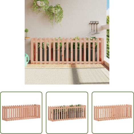 vidaXL Madera maciza -  Arriate elevado jardín valla madera maciza Douglas 200x50x70cm