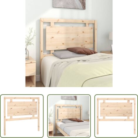 vidaXL Madera maciza -  Cabecero de cama madera maciza de pino 105,5x4x100 cm
