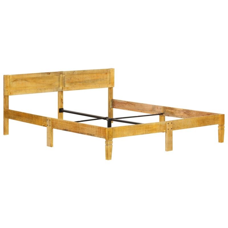 

Madera Maciza de Mango Estructura de Cama 160 cm - Marrón - Vidaxl