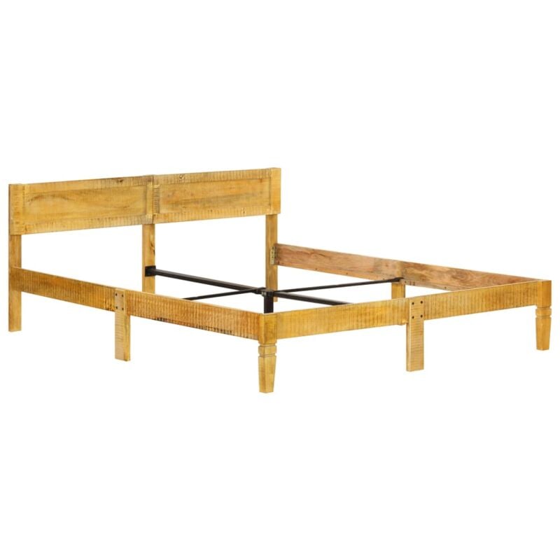 

Madera Maciza de Mango Estructura de Cama 180 cm - Marrón - Vidaxl