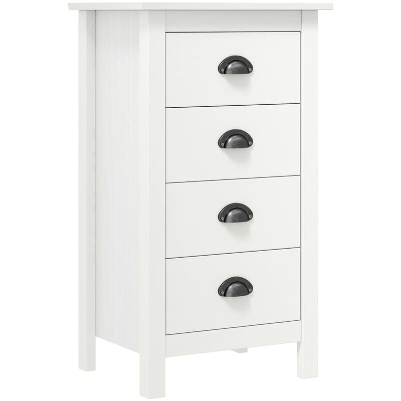 

vidaXL Madera Maciza de Pino Aparador Blanco 46x35x80 cm - Blanco