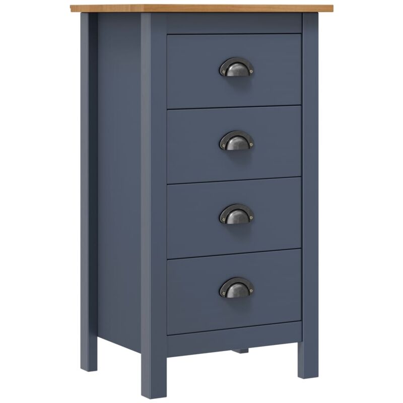 

vidaXL Madera Maciza de Pino Aparador Gris 46x35x80 cm - Gris
