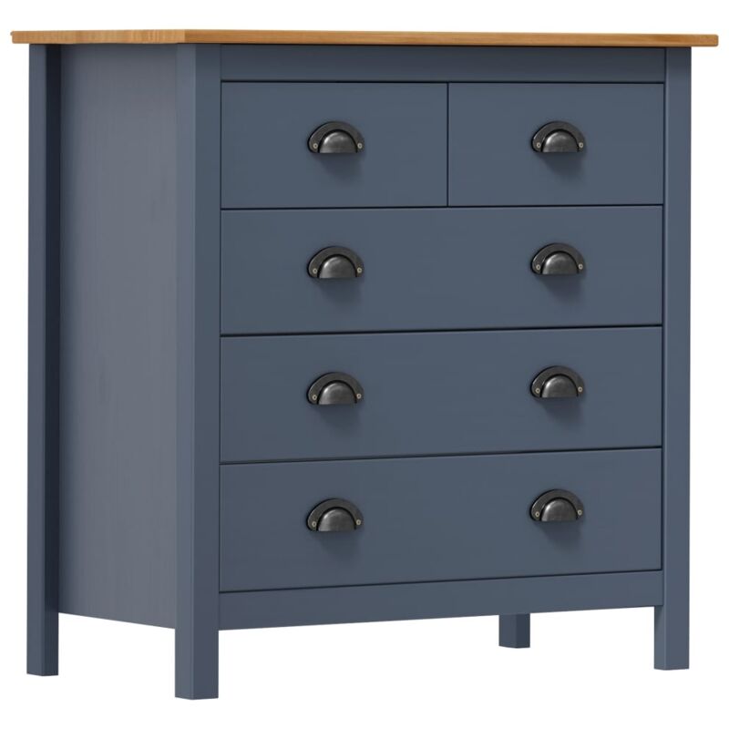 

vidaXL Madera Maciza de Pino Aparador Gris 79x40x80 cm - Gris