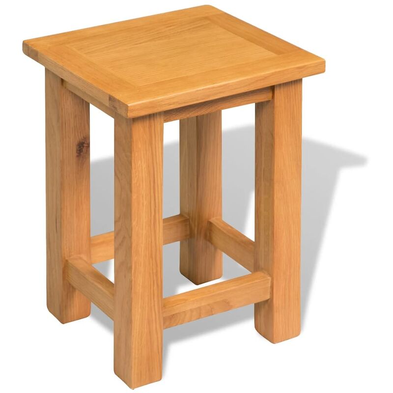 

vidaXL Madera Maciza de Roble Mesa Auxiliar - Marrón
