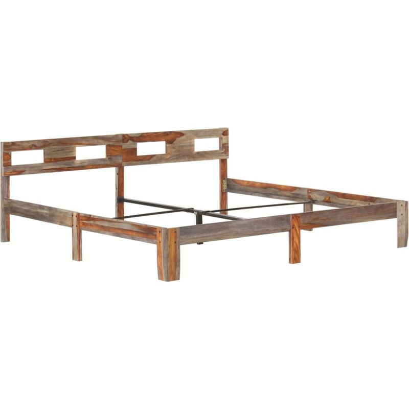 

Madera Maciza de Sheesham Estructura de Cama 200x200 cm - Gris - Vidaxl