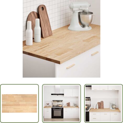 vidaXL Madera maciza -  Encimera de cocina rectangular madera maciza roble