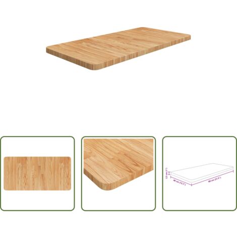 vidaXL Madera maciza -  Encimera de madera maciza tratada marrón claro 80x40x2,5cm