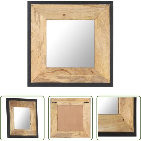 vidaXL Madera maciza -  Espejo de madera maciza de mango 50x50 cm