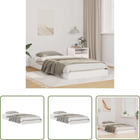 vidaXL Madera maciza -  Estructura de cama 80 x 220 cm Madera de pino macizo