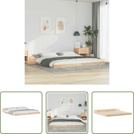 vidaXL Madera maciza - Estructura de cama Marrón 180 x 210 cm Madera de pino macizo