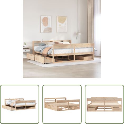vidaXL Madera maciza -  Estructura de cama sin colchón madera maciza de pino 200x200 cm