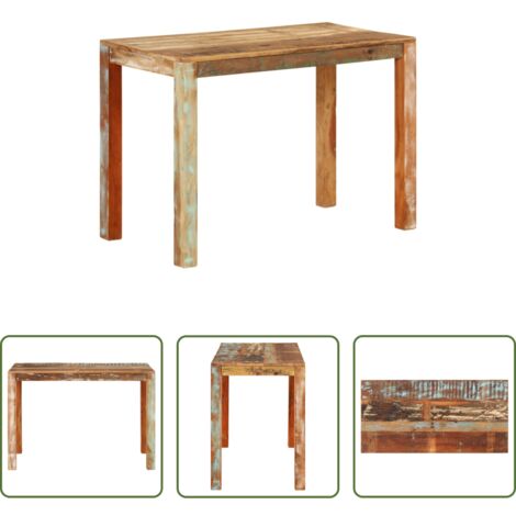 vidaXL Madera maciza -  Mesa de comedor madera maciza reciclada 110x55x76 cm