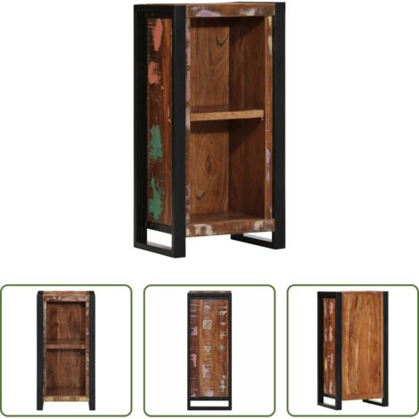 vidaXL Madera maciza -  Mesita de noche de madera maciza reciclada 40x30x80 cm
