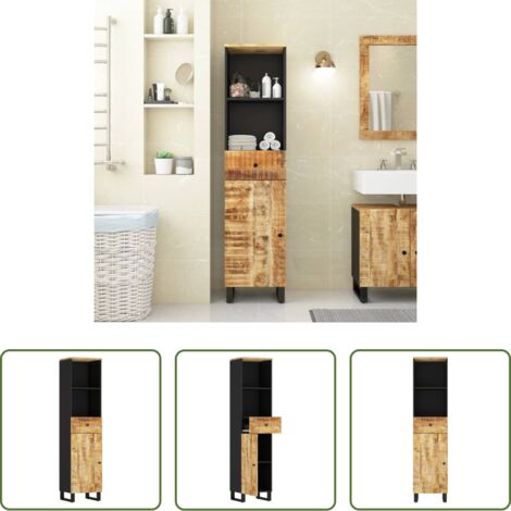 vidaXL Madera maciza -  Mueble de baño madera maciza de mango 38x33x160 cm