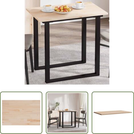 vidaXL Madera maciza -  Tablero de mesa rectangular madera maciza pino 80x50x1,7 cm